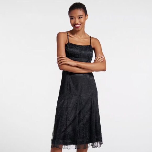 Modcloth Dying to Meet You Interwebs Spider Mesh Midi Dress - Black- NWT - Picture 1 of 8
